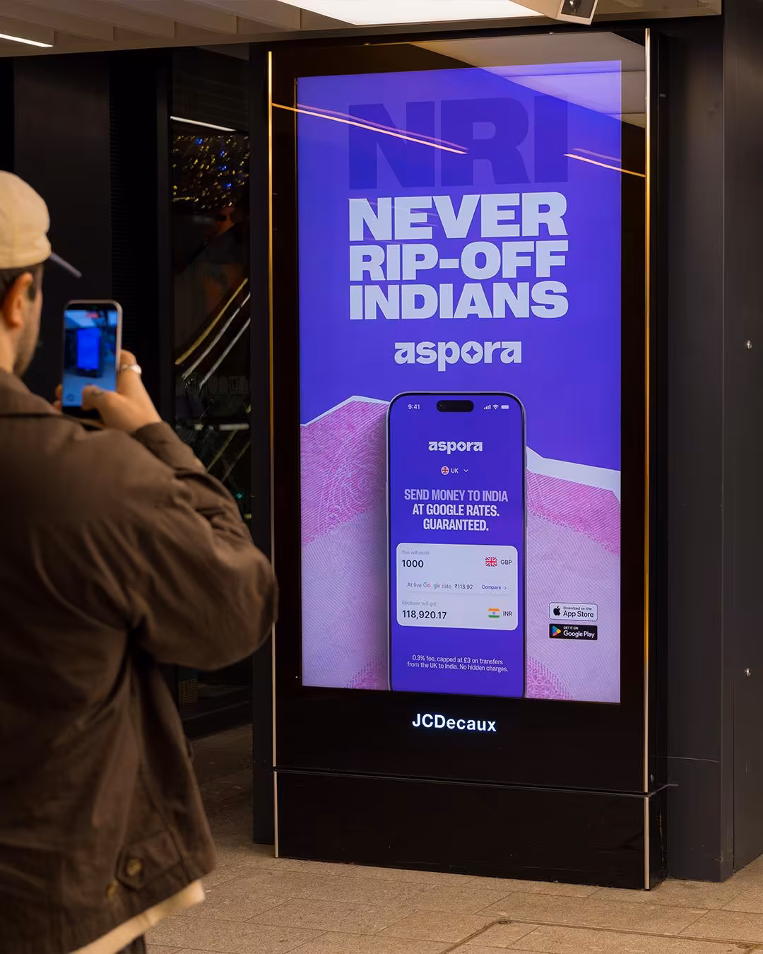 Aspora digital out-of-home advertising targeting NRI audiences in the UK