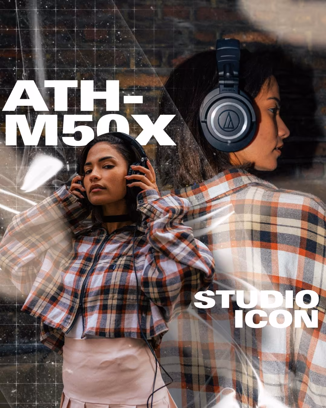 Audio-Technica headphones social creative featuring UGC and influencer content